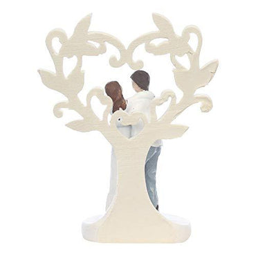 Webelkart Ceramic Romantic Valentine Love Couple Sitting Statue Showpiece, 16cm, White, 1 Piece