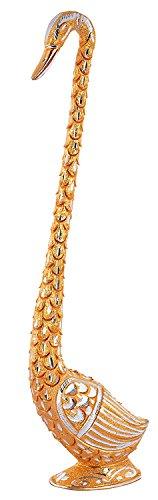 JaipurCrafts Aluminium Pair Of Kissing Duck Showpiece, 19 IN, Golden, 1 Piece