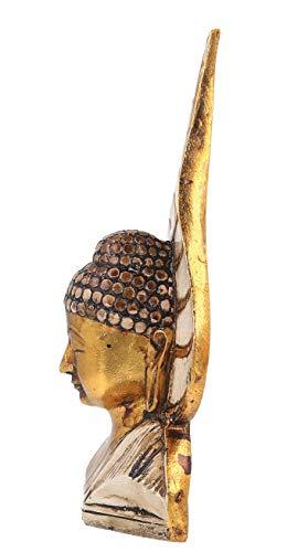 JaipurCrafts Golden and White Handcrafted Gautam Buddha Polyresin Showpiece (21.00 cm x 7.00 cm x 11.00 cm, White, Gold)