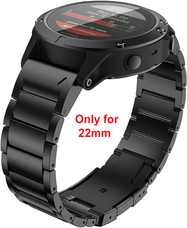 Zitel Band for Garmin Fenix 8 47mm, 7/7 Pro, 6/6 Pro, 5/5 Plus, Epix Pro/Gen 2 47mm, Forerunner 965/955/945/935, Titanium Alloy Metal 22mm Strap
