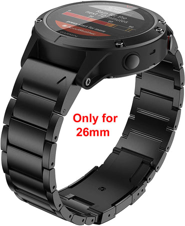 Zitel Band for Fenix 8 51mm, 7X/7X Pro, 6X/6X Pro, 5X/5X Plus, 3/3 HR, Descent MK1, Enduro, Titanium Alloy Metal 26mm Strap