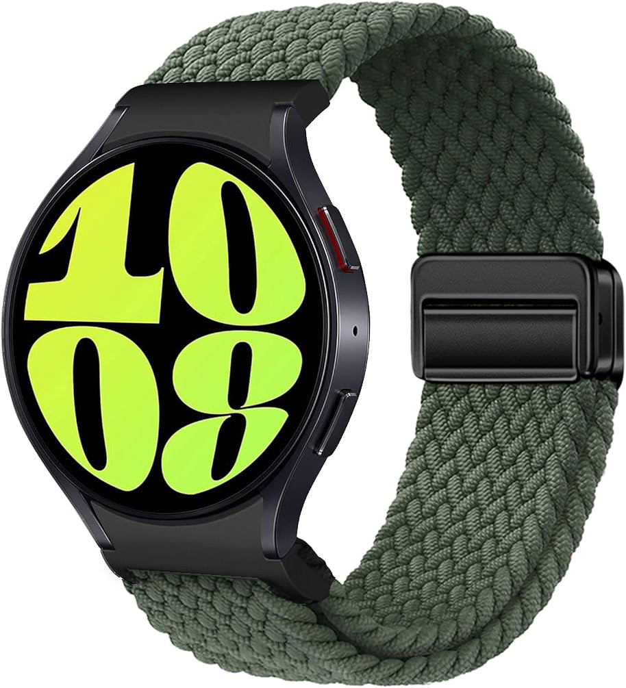 Zitel Band for Samsung Galaxy Watch 7 / 6 / 5 / 4, One Click No Gap Nylon Strap - Army Green