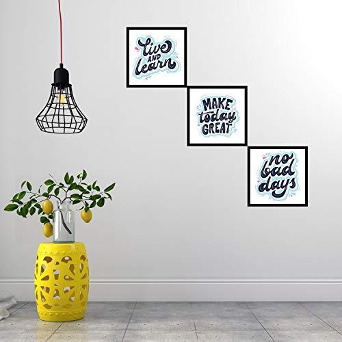 Webelkart Premium Synthetic Set of 3 Motivational/Inspirational Quote Photo Frame for Wall, Office, Study Room Decoration Poster Framed with Plexi Glass, Size - 10 x 10 inch | Multicolour
