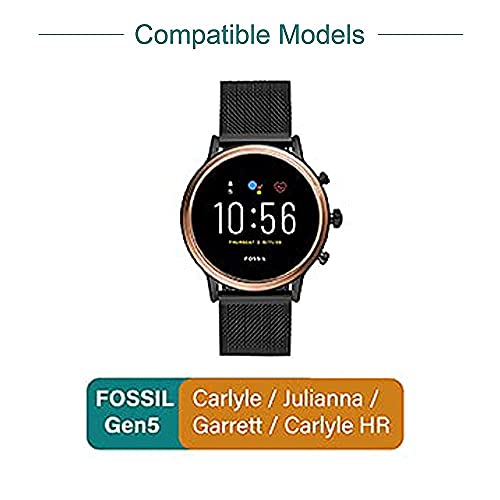 Zitel Charger for Gen 5 Carlyle, Julianna, Garett, Carlyle HR Smartwatch 100cm - Black