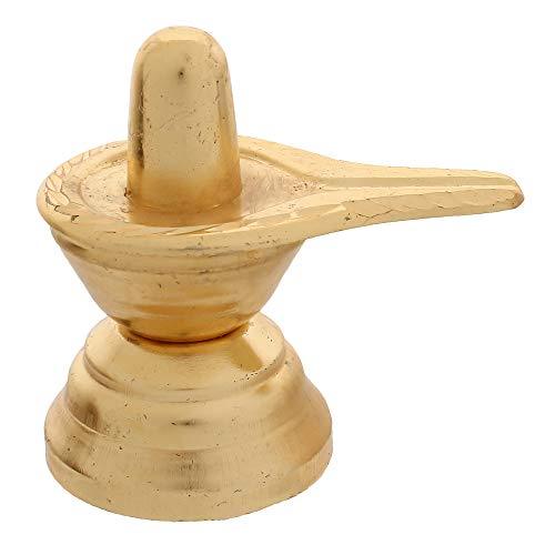 Webelkart Gold Plated Small Shiv Ling, Shivling for Pooja, Brass Idol for Home, Showpieces for Home Decor, Gift for Housewarming
