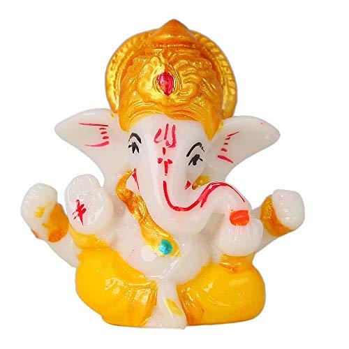 JaipurCrafts Polyresin Ganesha Car Dashboard Idol, 2.50 Inch, Multicolour, 1 Piece
