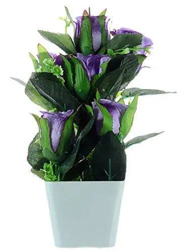 JaipurCrafts Artificial Season Flower Bunch with Pot for Interior Decoration in Home (Multicolor, 35 X 20 X 20 cm)