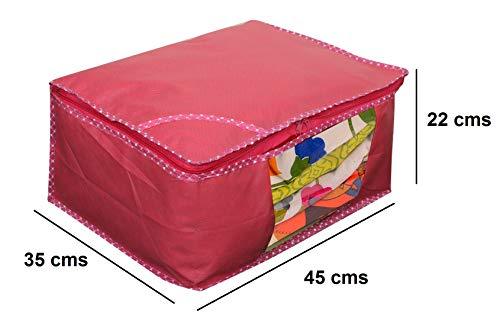 JaipurCrafts 12 Pieces Non Woven Saree Cover Set, Pink (45 x 35 x 22 cm)
