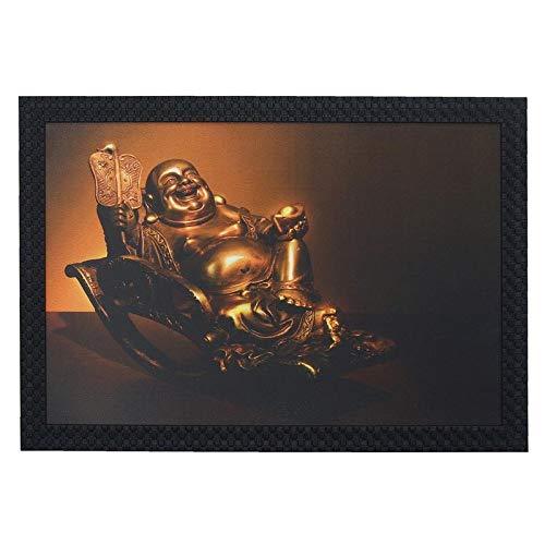 JaipurCrafts Laughing Buddha Large Framed UV Digital Reprint Painting (Wood, Synthetic, 36 cm x 51 cm)