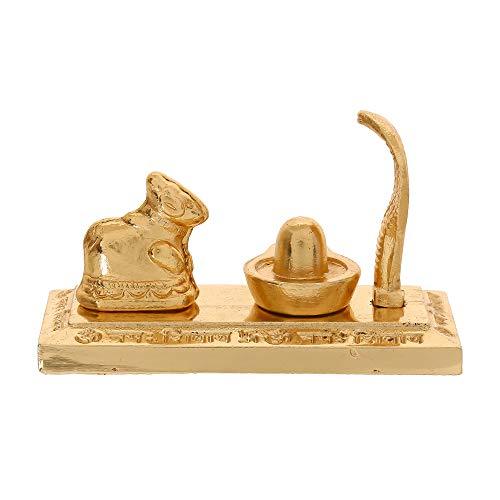 Webelkart Premium Gold Plated Shiv Parivar with Shivling and Shri Nandi
