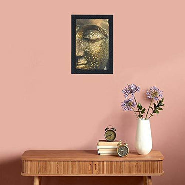 JaipurCrafts Gautam Buddha Framed UV Digital Reprint Painting (Wood, Synthetic, 26 cm x 36 cm)