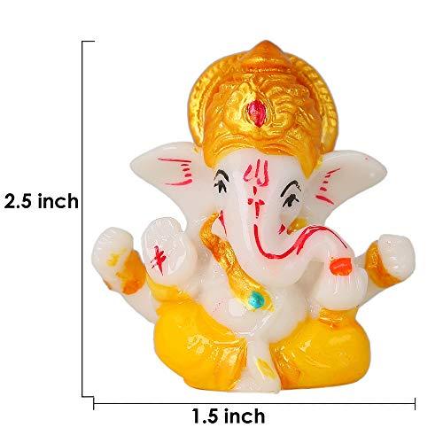 JaipurCrafts Polyresin Ganesha Car Dashboard Idol, 2.50 Inch, Multicolour, 1 Piece