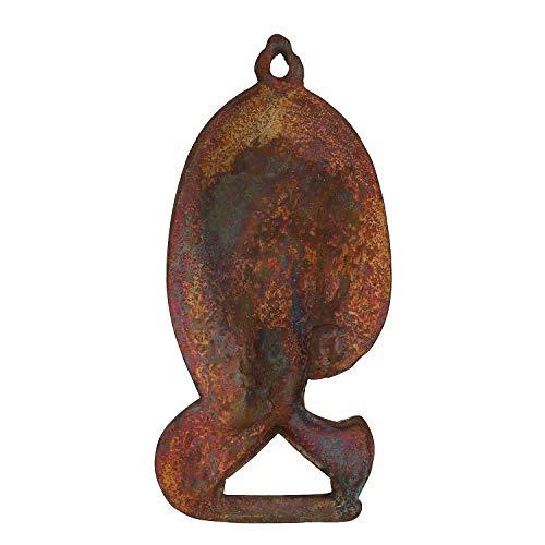 Webelkart Welcome Lady Metal Wall Hanging (13 cm x 2.54 cm x 27 cm, Brown)