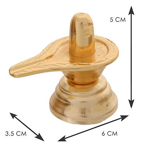 Webelkart Gold Plated Small Shiv Ling, Shivling for Pooja, Brass Idol for Home, Showpieces for Home Decor, Gift for Housewarming