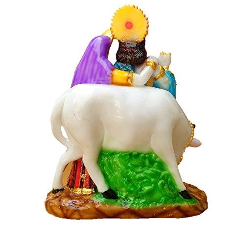 JaipurCrafts Radha Krishna with Kamdhenu Cow Showpiece - 28 cm (Polyresin, Multicolor)