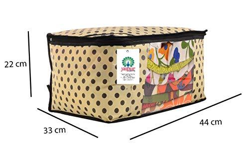 JaipurCrafts 12 Pieces Polka Dots Non Woven Saree Cover Set, Cream (45 x 35 x 21 cm)