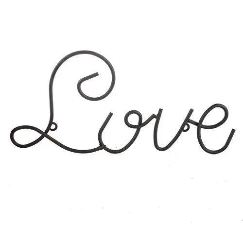 JaipurCrafts Iron Wall Mount Word Sculpture (live : 4 x 7 inch love : 4 x 8 inch laugh 4 x 12 inch, Black)