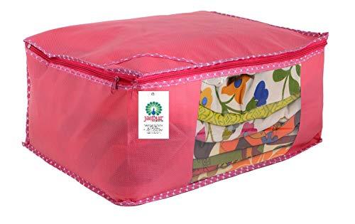 JaipurCrafts 12 Pieces Non Woven Saree Cover Set, Pink (40 x 30 x 20 cm)