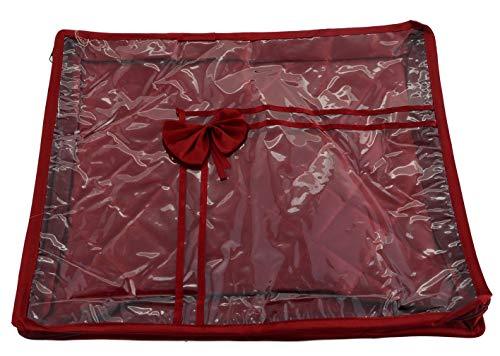 JaipurCrafts 2 Pcs Satin Fabric Saree Cover, 3 Sarees, Gift Set, Maroon