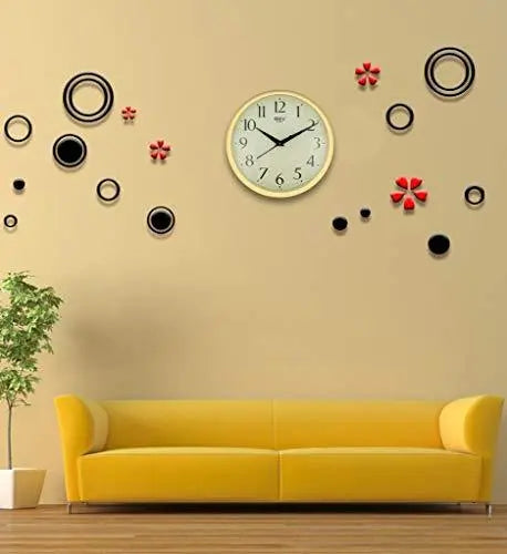 JaipurCrafts WebelKart Plastic Quartz Wall Clock with White Dial and Silver Rim Of Size 32x32x2cm(Gold)