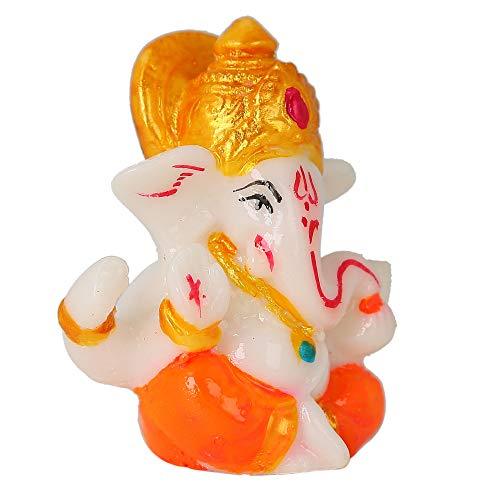 JaipurCrafts Polyresin Ganesha Car Dashboard Idol, 2.50 Inch, Multicolour, 1 Piece