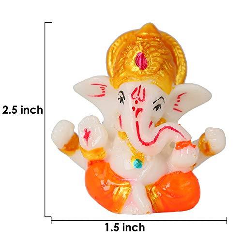 JaipurCrafts Polyresin Ganesha Car Dashboard Idol, 2.50 Inch, Multicolour, 1 Piece