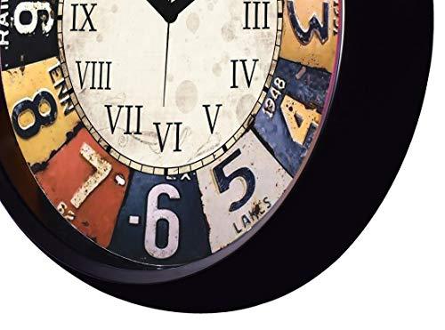 Webelkart Premium 12-inch Wall Clock - Antique Dial (Ajanta Step Movement, Black Colored Frame)