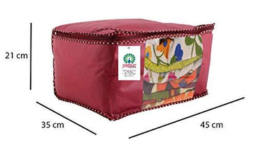 JaipurCrafts 12 Pieces Non Woven Saree Cover Set, Maroon (45 x 35 x 21 cm)