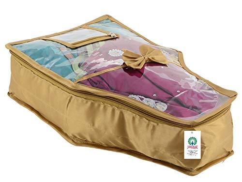 JaipurCrafts 1 Piece Satin Blouse Cover with Pocket, Golden (38 cm x 26 cm x 14 cm)