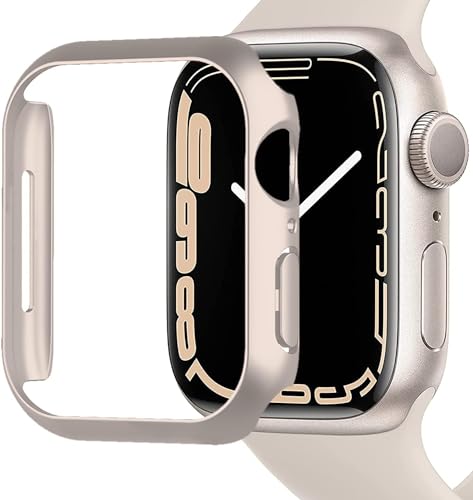 Zitel Case for Apple Watch Series 9 / 8 / 7 45mm Screen Protector Case with Built-in 9H Tempered Glass - Starlight