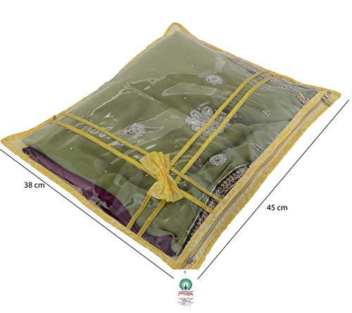 JaipurCrafts 6 Pcs Non Woven Fabric Saree Cover, 1 Saree, Gift Set, Gold