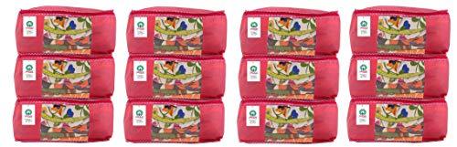 JaipurCrafts 12 Pieces Non Woven Saree Cover Set, Pink (40 x 30 x 20 cm)