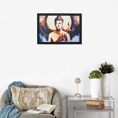 JaipurCrafts Gautam Buddha Large Framed UV Digital Reprint Painting (Wood, Synthetic, 36 cm x 51 cm)