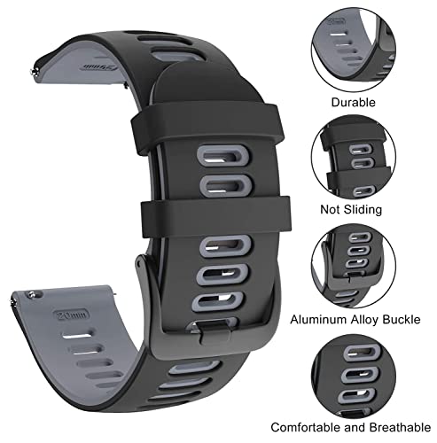 Zitel Band for Garmin Forerunner 245/Music, 645/Music, 165, 55, 158, Vivoactive 5/3, Venu Sq/Venu 2 Plus, 20mm Straps