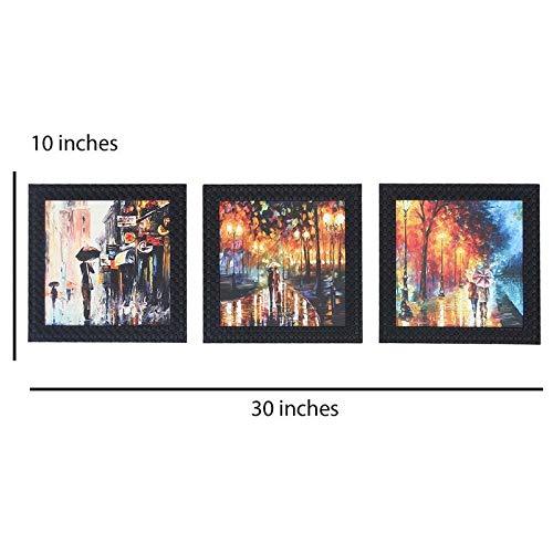 JaipurCrafts City View Set of 3 Framed UV Digital Reprint Painting (Wood, Synthetic, 26 cm x 76 cm)