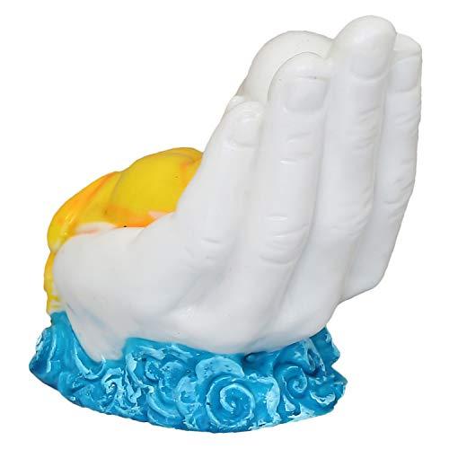 Webelkart Premium Cute Child Monk Sleeping on Palm Showpiece - 12 cm (Polyresin, Multi)- for Home Decor| Office Decor| Valentines Day Gifts | Diwali Decor| Vaastu Decor| Fengshui