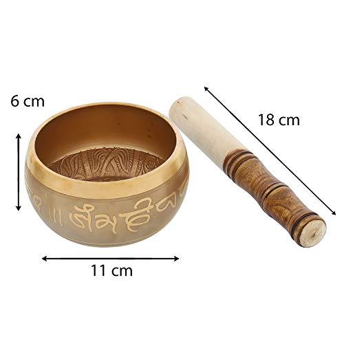 JaipurCrafts 5 inches - Singing Bowl Tibetan Buddhist Prayer Instrument With Striker Stick,OM Bell, OM Bowl, Meditation Bowl, Music Therapy