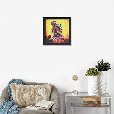 JaipurCrafts Gautam Buddha Framed UV Digital Reprint Painting (Wood, Synthetic, 30 cm x 30 cm)