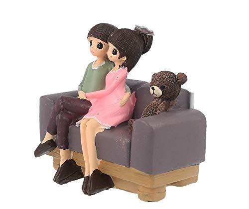 JaipurCrafts Resin Cute Romantic Valentine Love Couple Sitting On Sofa Statue, 11 CM, Multicolour, 1 Piece