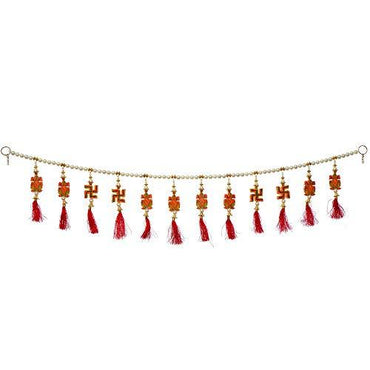 Webelkart Premium Swastika Ganesha Handmade Door Toran for Door Home Decoration and Diwali Decoration (Multicolored)- 36 Inch