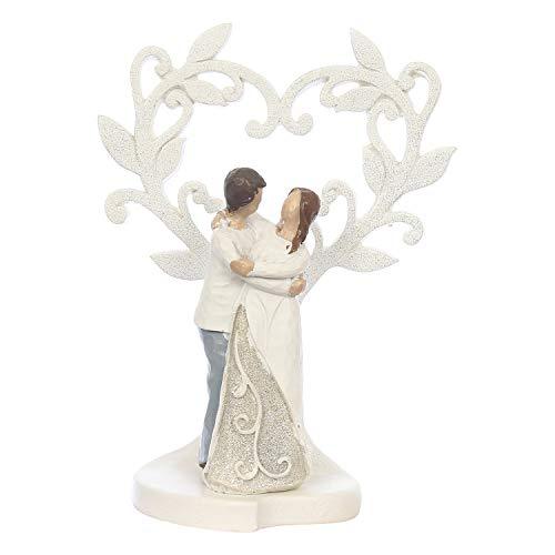 Webelkart Ceramic Romantic Valentine Love Couple Sitting Statue Showpiece, 16cm, White, 1 Piece