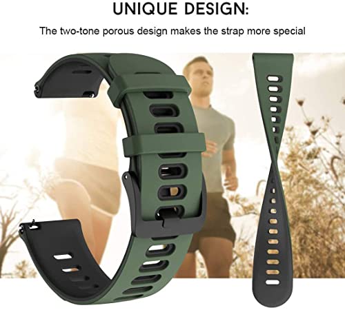 Zitel Band for Honor Magic Watch 2/Huawei GT/GT 2/GT 2e/GT 2 Pro, 22mm Silicone Straps - Army Green