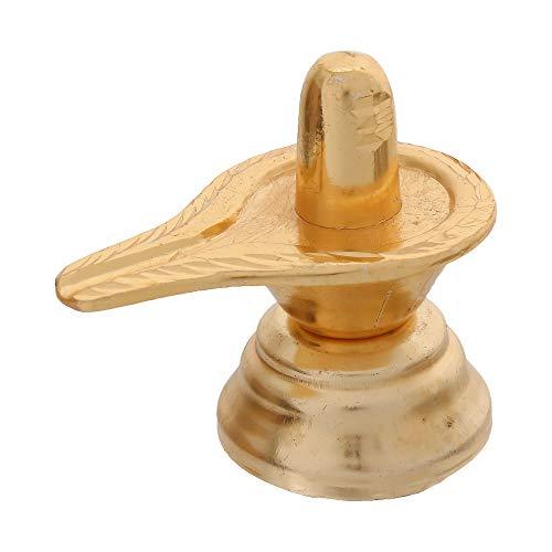 Webelkart Gold Plated Small Shiv Ling, Shivling for Pooja, Brass Idol for Home, Showpieces for Home Decor, Gift for Housewarming