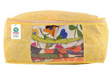 JaipurCrafts 12 Pieces Golden Print Premium Non Woven Saree Cover Set, Gold (40 x 30 x 20 cm)