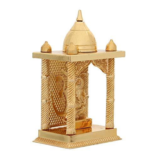 JaipurCrafts Metal Gold Plated Ganesha Decorative Temple Figurine Lord Ganpati Lakshmi Statue Good Luck Spiritual Pooja Gifts Idols(Size 5 x 2.75 Inches, Small)