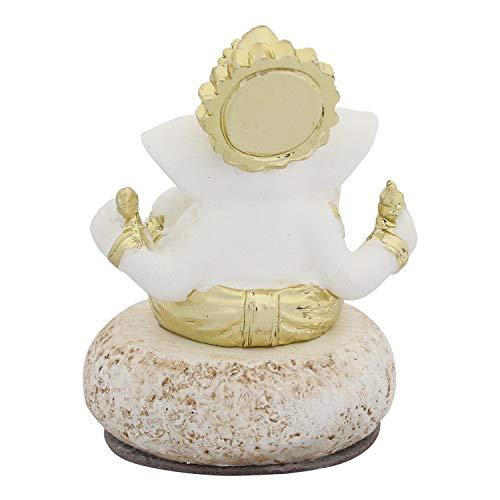 Webelkart Gold Plated Lord Ganesha for Car Dashboard Statue Ganpati Figurine God of Luck & Success Diwali Gifts Home Decor (Size: 2.75 x 2.25 inches)