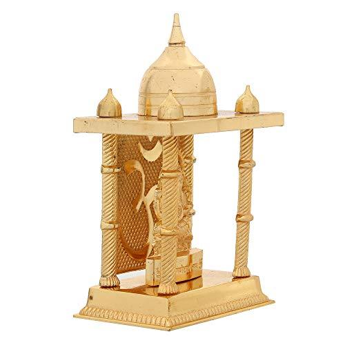 JaipurCrafts Metal Gold Plated Ganesha Decorative Temple Figurine Lord Ganpati Lakshmi Statue Good Luck Spiritual Pooja Gifts Idols(Size 6 x 3.60 Inches, Medium)