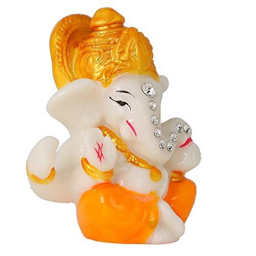 JaipurCrafts Polyresin Ganesha Car Dashboard Idol, 2.50 Inch, Multicolour, 1 Piece