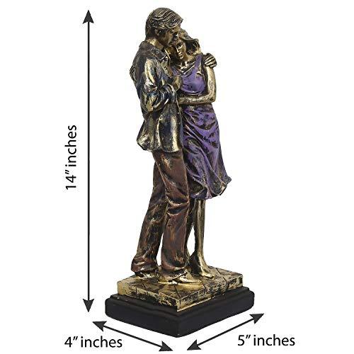 Webelkart Plastic Valentine Love Couple Statue 14 Inches Multicolour, 1 Piece