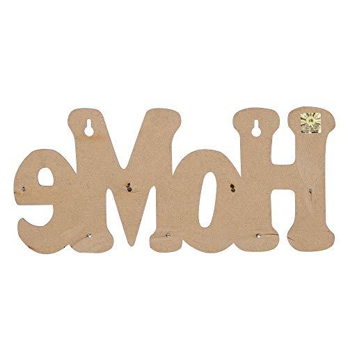 JaipurCrafts"Home" Designer Wooden Key Holder (30.48 cm x 13 cm x 0.4 cm, Beige)- 7 Hooks
